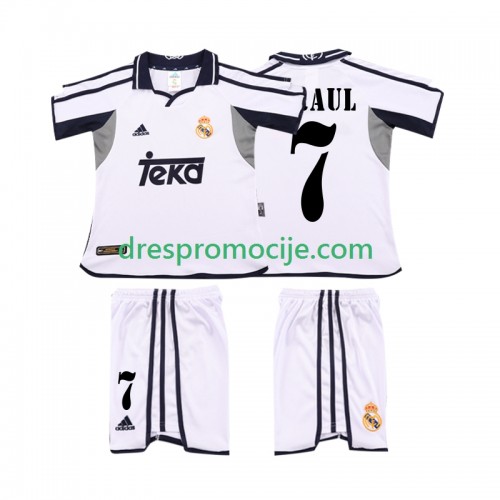 Real Madrid RAUL 7 2001 Dres Retro Dječji Domaći 2002 Kratkih Rukava Real Madrid RAUL 7 2001 Dres Retro Dječji Domaći 2002 Kratkih Rukava